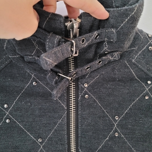 FREE PEOPLE Studded Moto Diamond Quilted Jacket - Picture 7 of 10